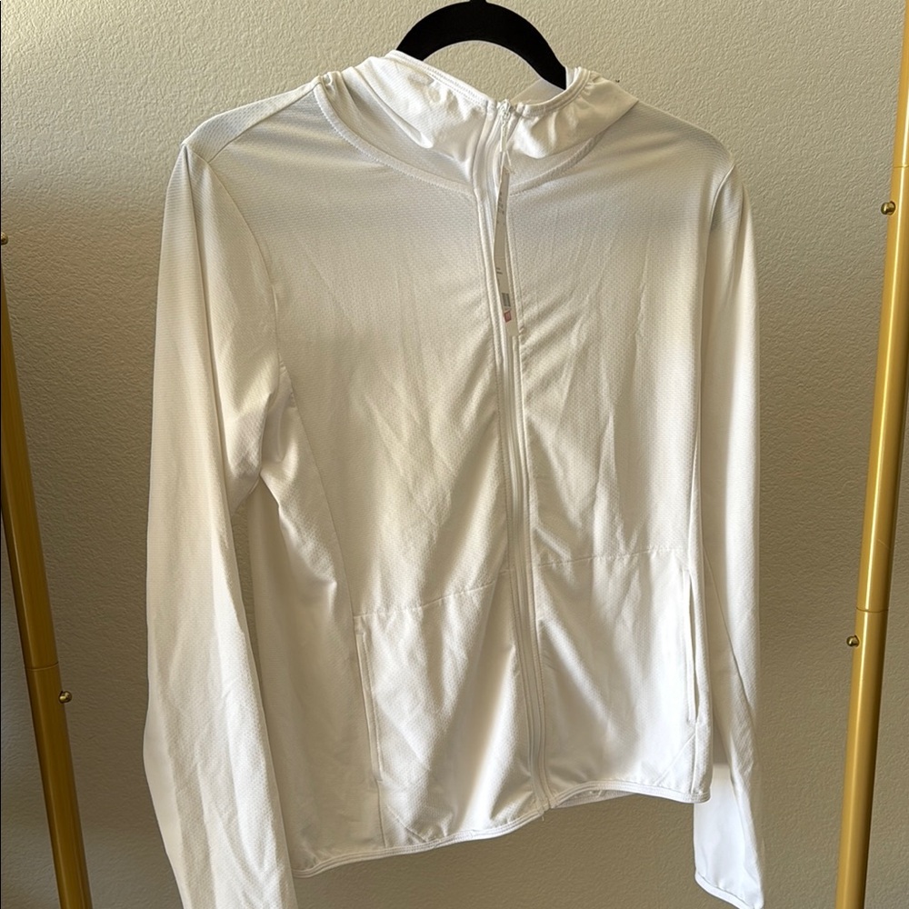 Classic White Zip-Up Hoodie